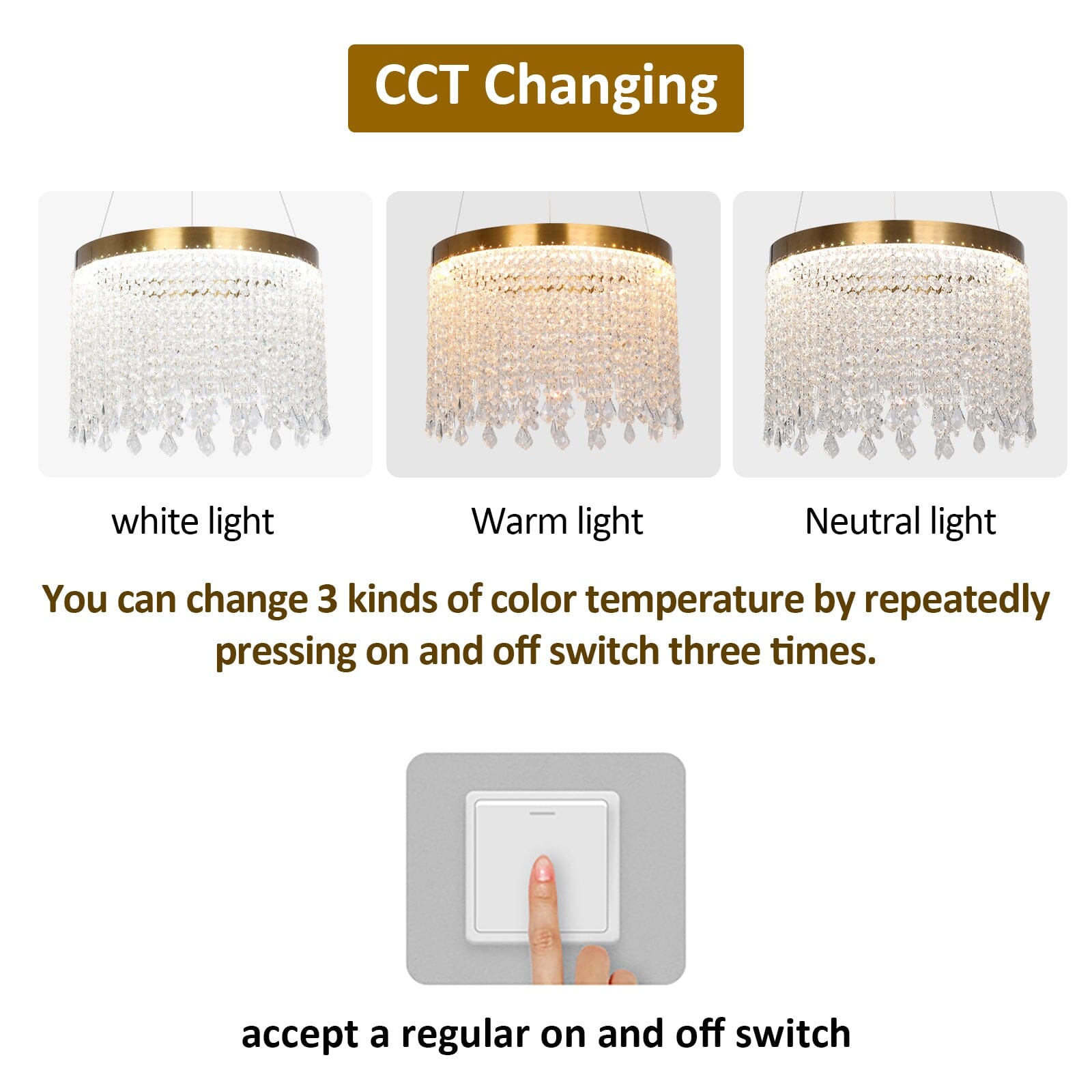 Nova Crystal-krona med dimbar LED-belysning