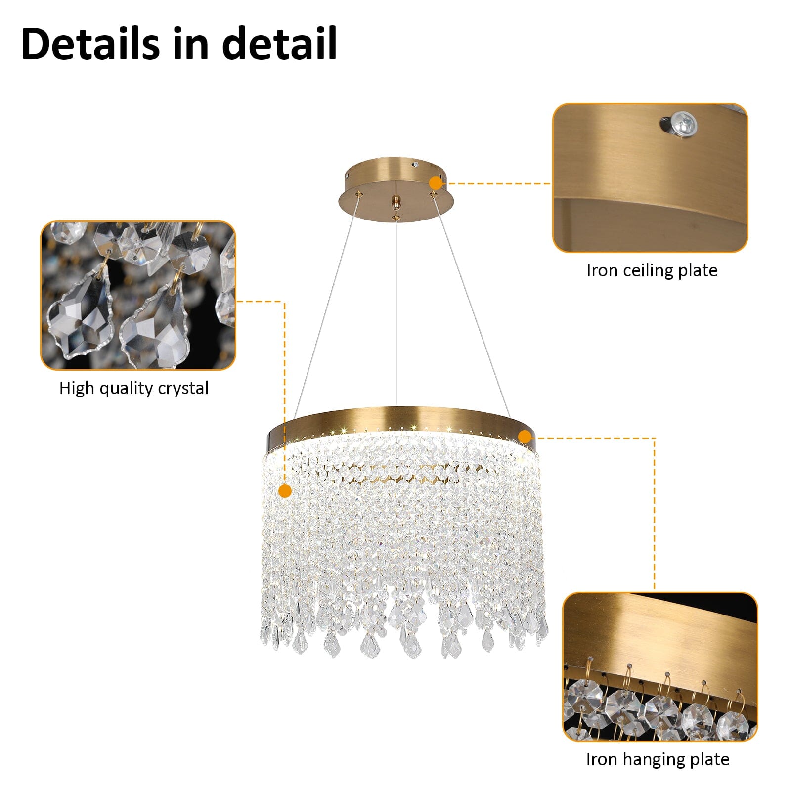 Nova Crystal-krona med dimbar LED-belysning
