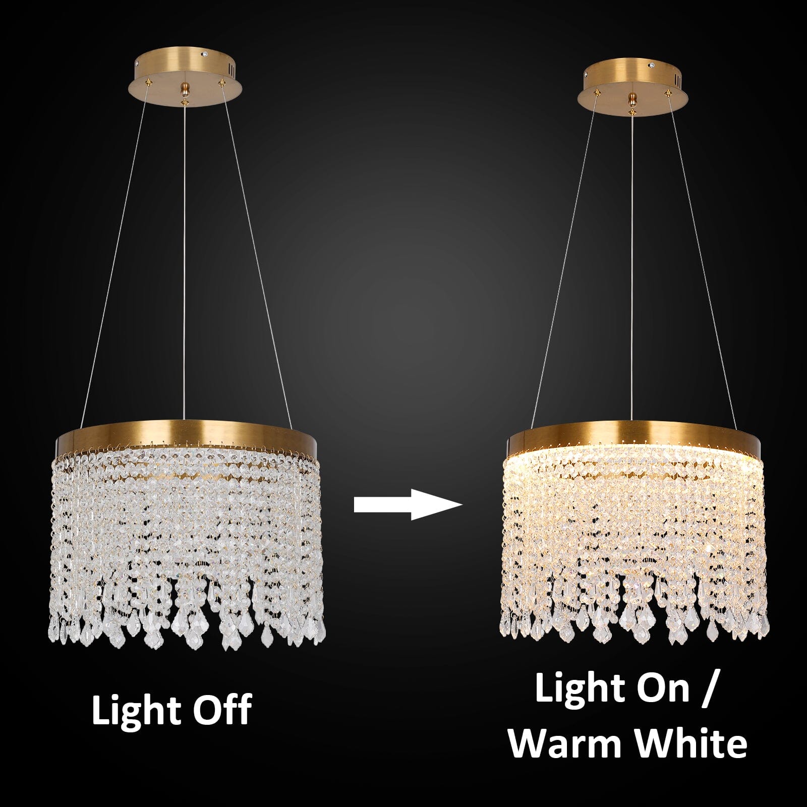 Nova Crystal-krona med dimbar LED-belysning