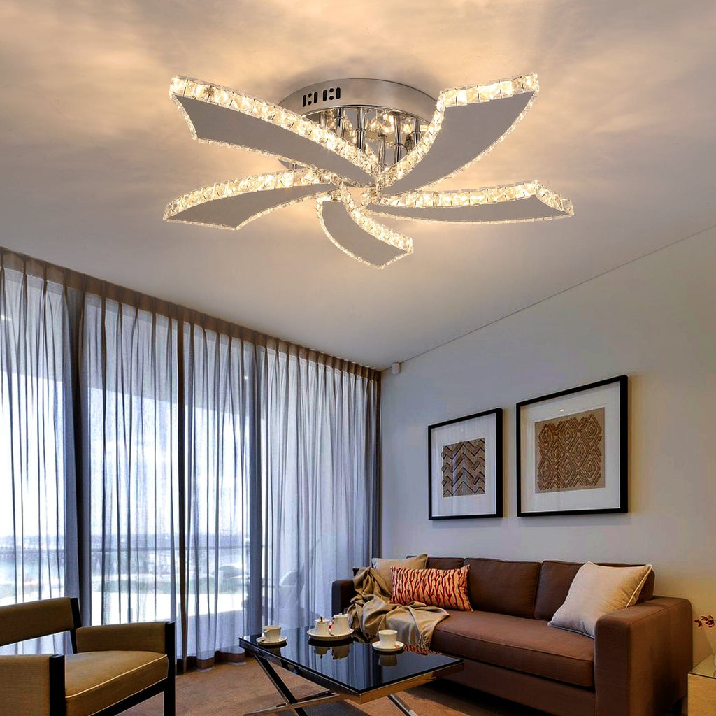 Lámparas de Techo LED de Cristal Lumina con Diseño de Tres Anillos