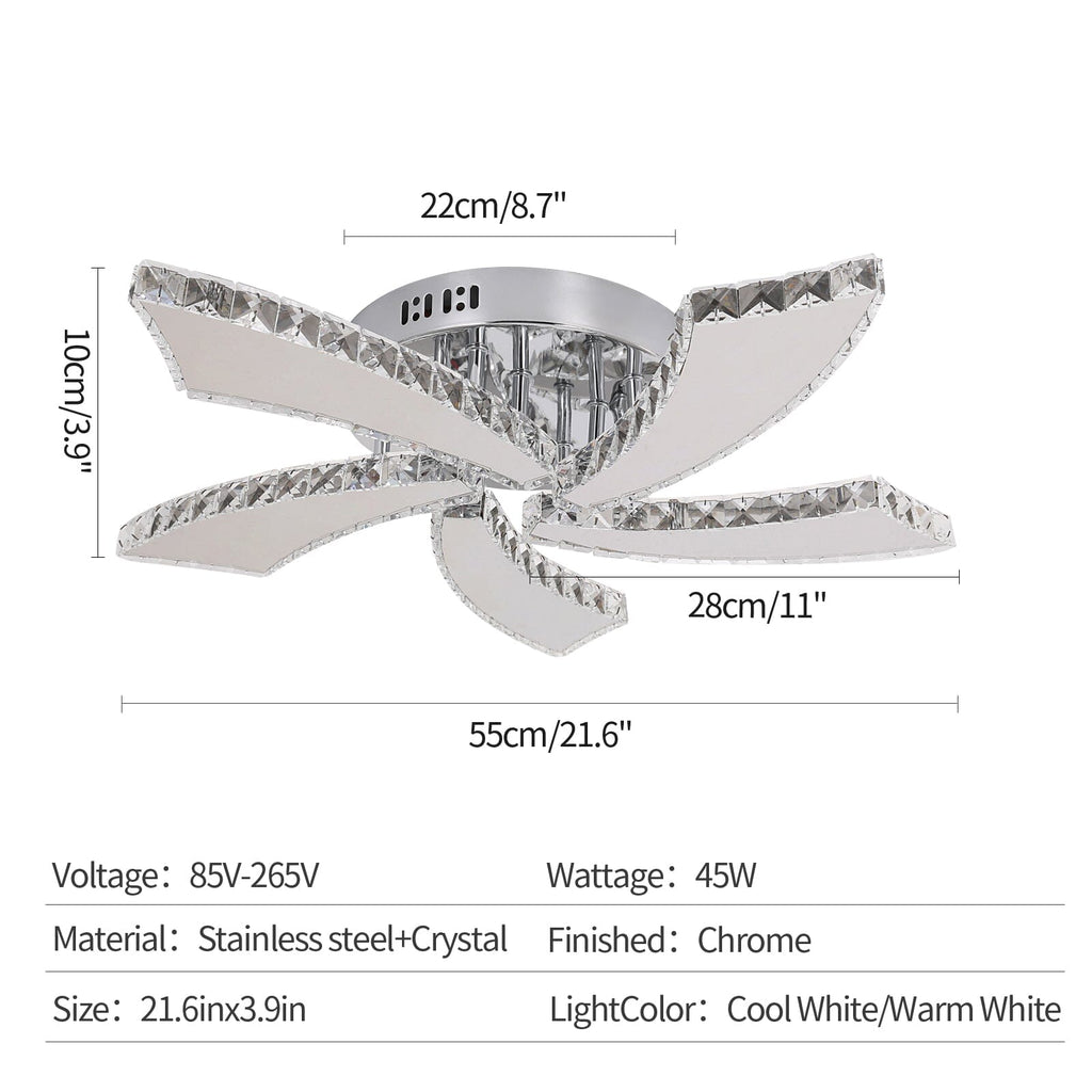 Lámparas de Techo LED de Cristal Lumina con Diseño de Tres Anillos