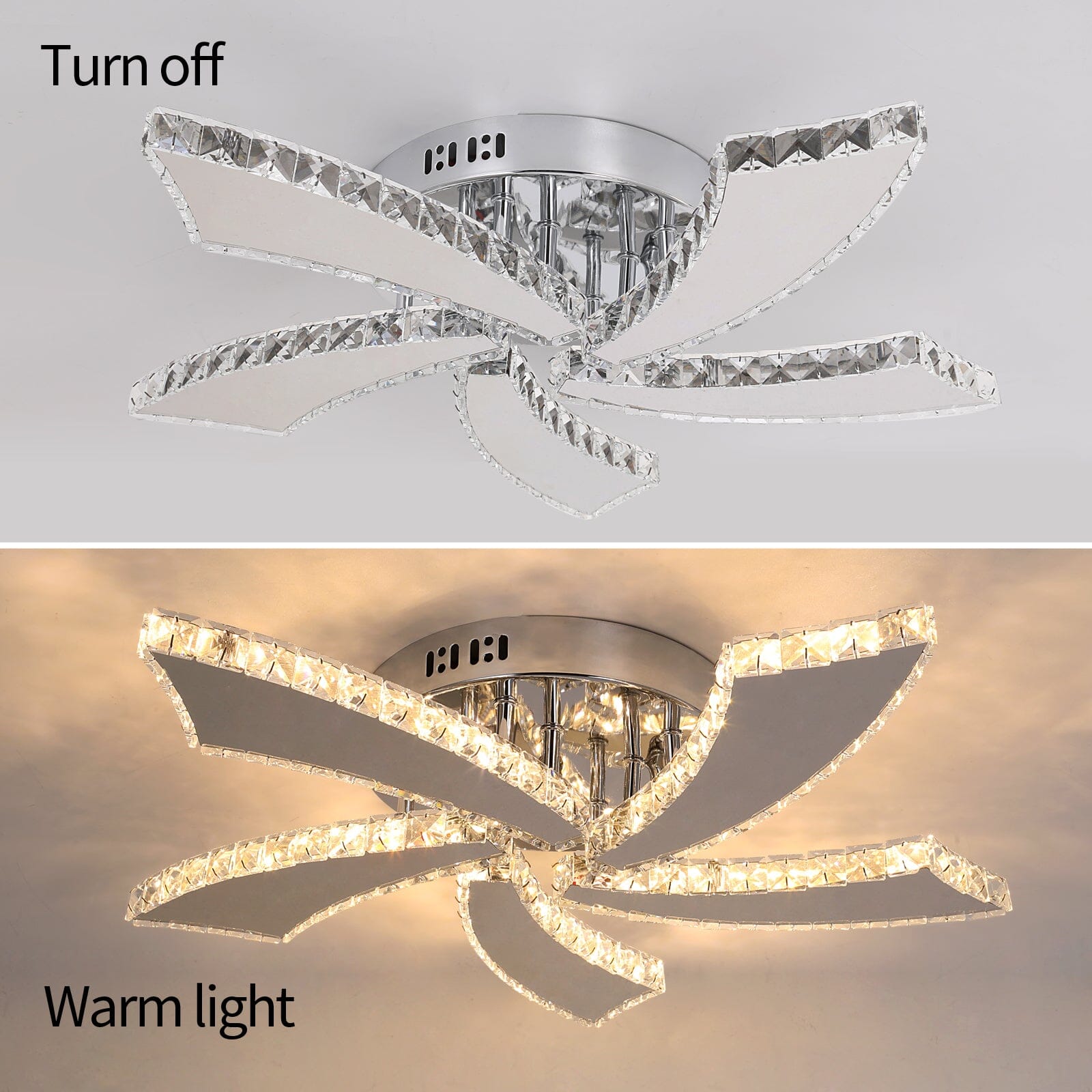 Lámparas de Techo LED de Cristal Lumina con Diseño de Tres Anillos