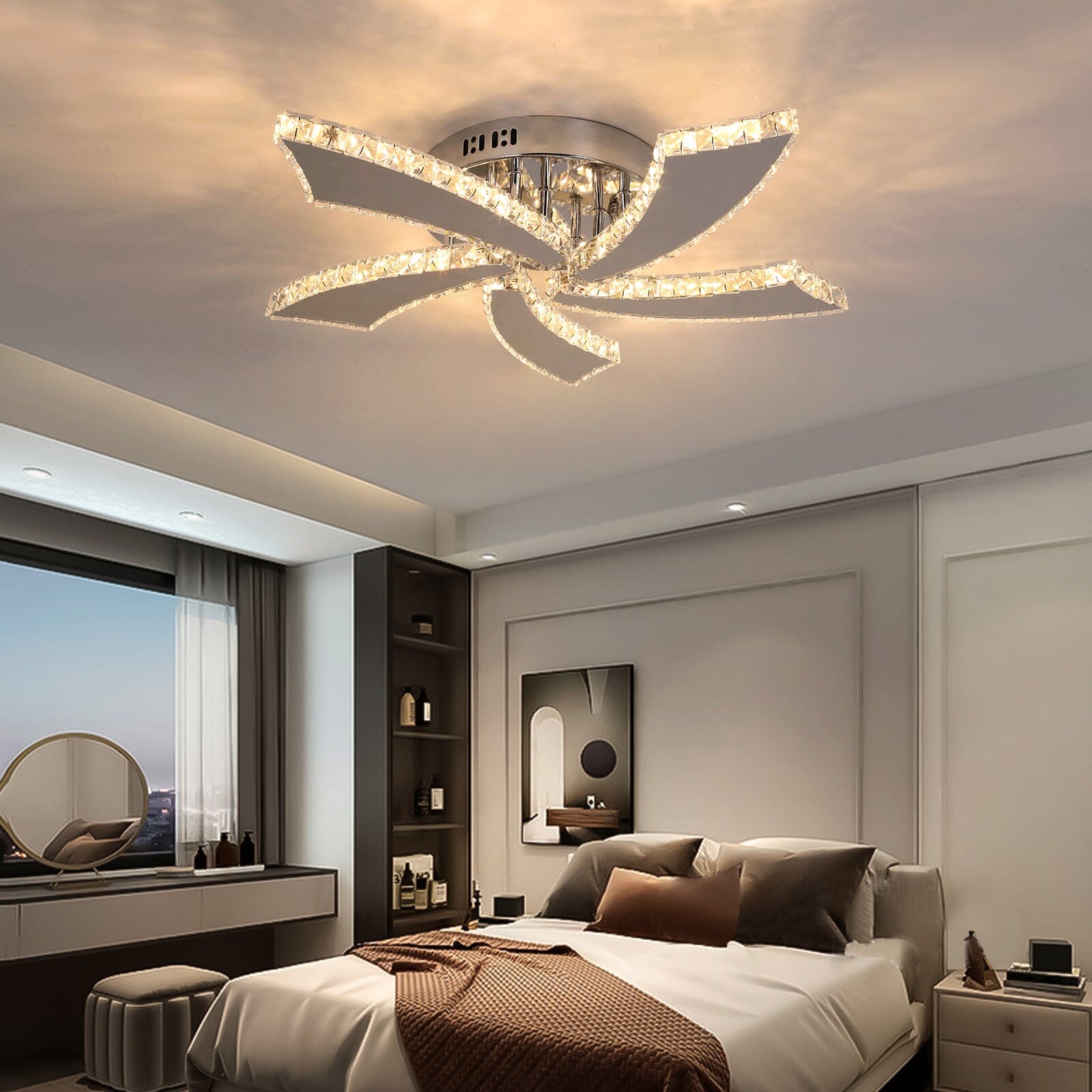 Lámparas de Techo LED de Cristal Lumina con Diseño de Tres Anillos