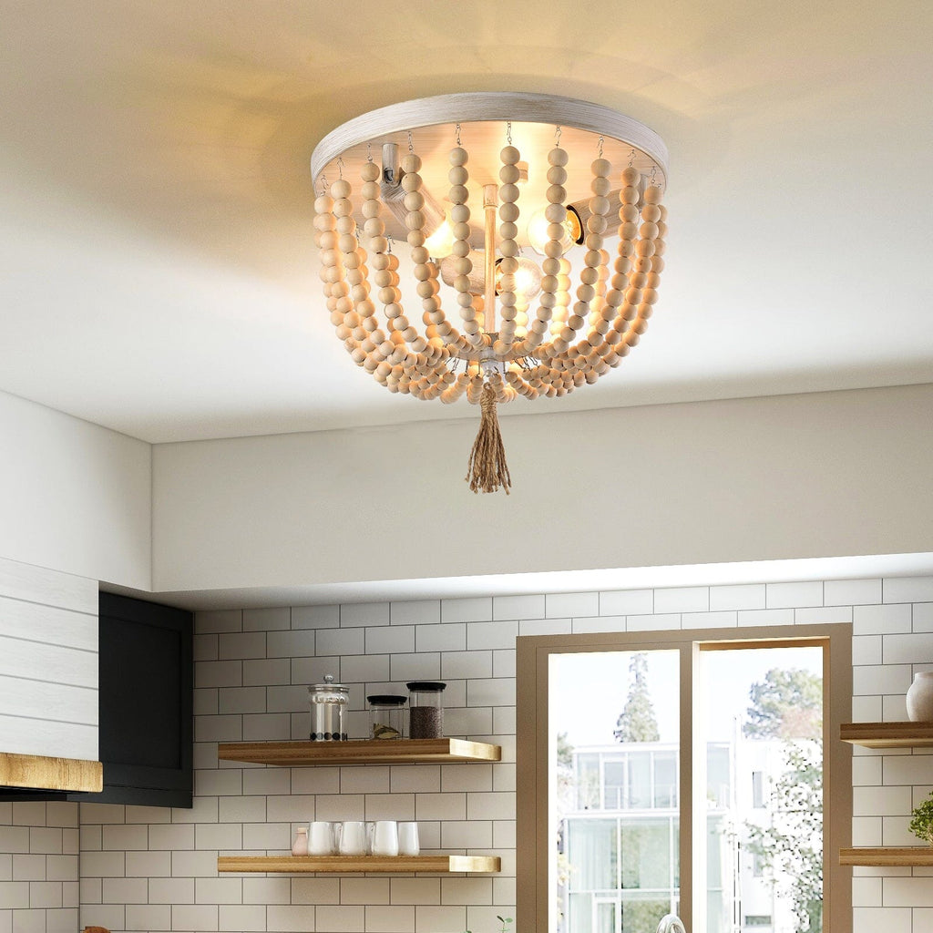 Plafoniera NovaLumen con Perline Lampada LED Minimalista