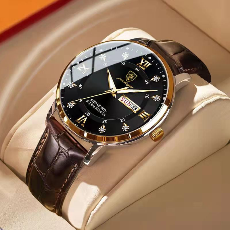 Orologio da uomo luminoso impermeabile in acciaio inox per uso quotidiano