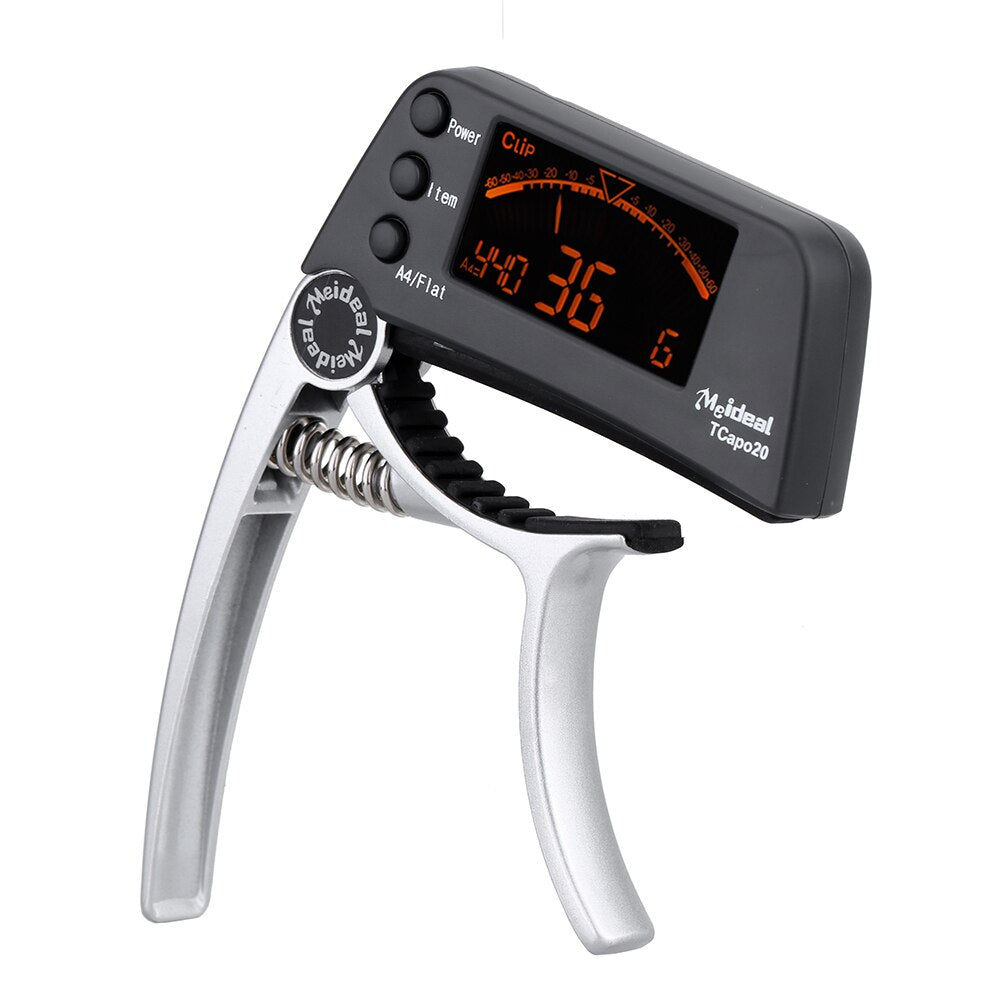 TuneGrip 2-w-1: kapodaster i tuner do gitary z wyświetlaczem LCD