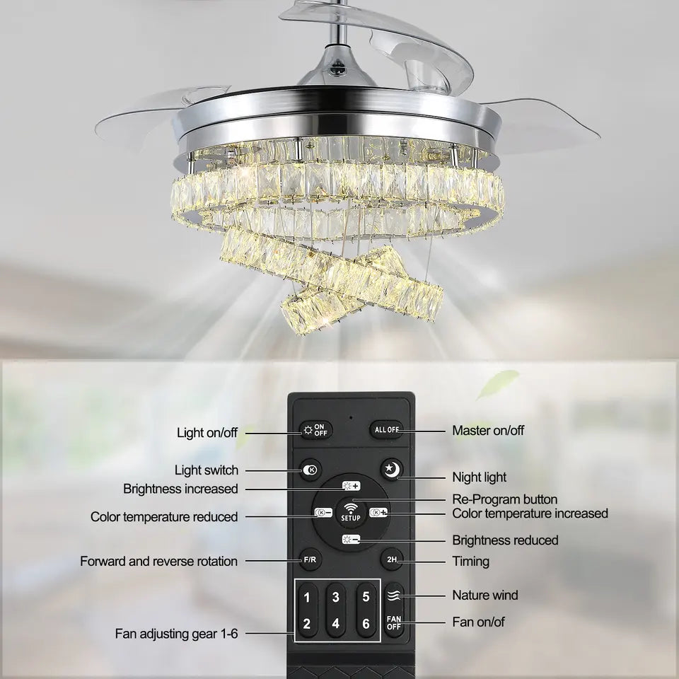AeroLux Reversible LED Ceiling Fan With Remote Control Unit