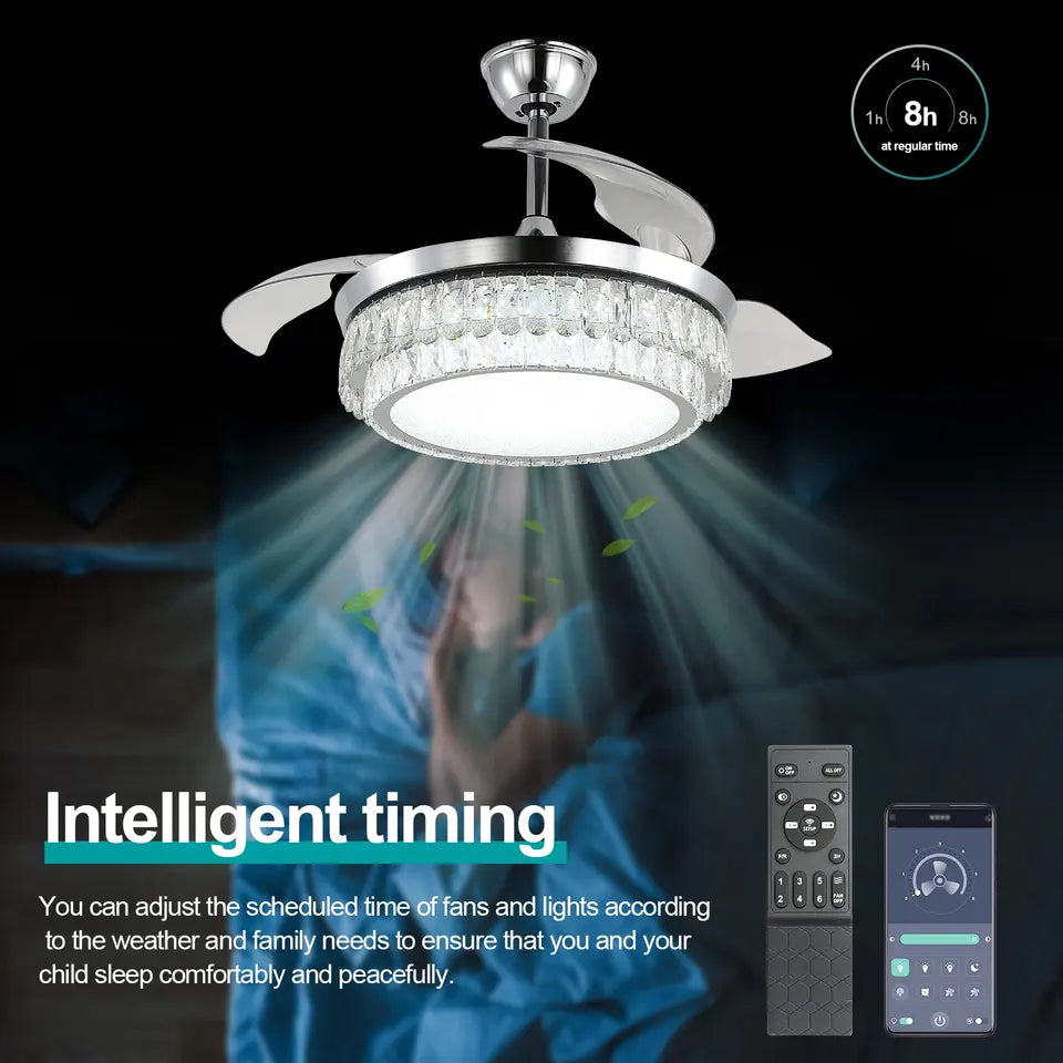 Ventilador de techo inteligente NovaFlow con aspas ocultas y luz