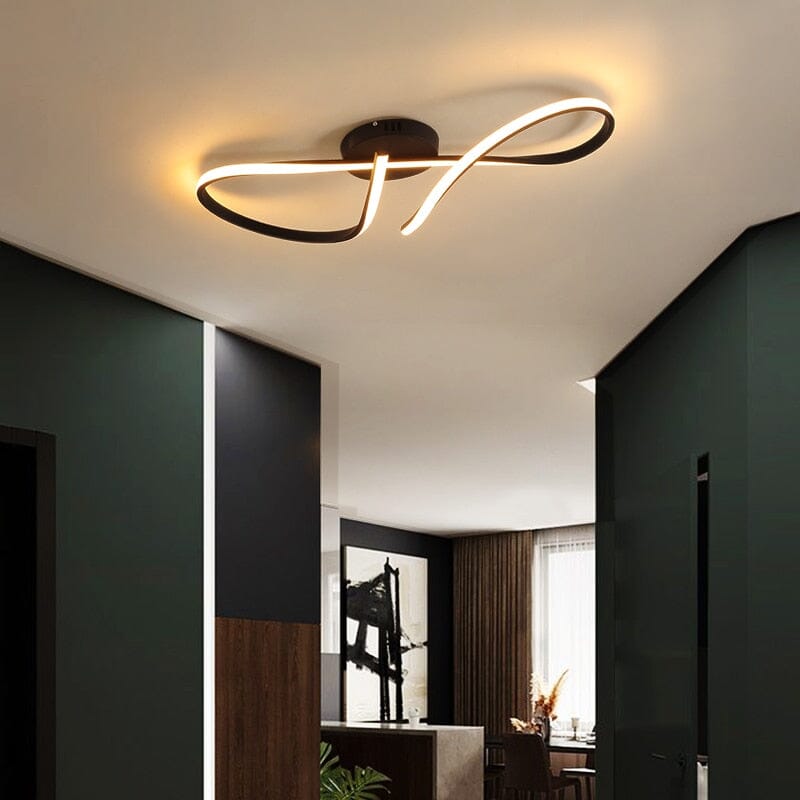 NovaLume Bogen LED-Deckenleuchte in Schmiedeeisen-Finish