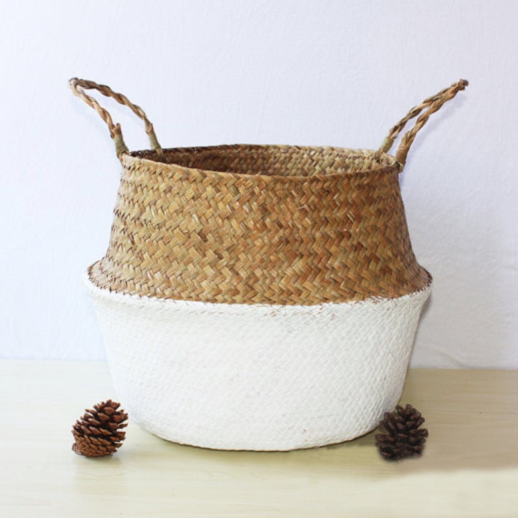 Evergreen Bamboo Basket Handmade Foldable Storage for Home Plant Lovers