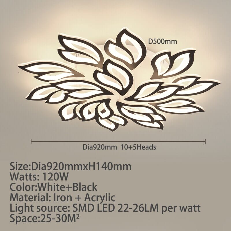 Lampada a Sospensione da Soffitto con Motivo Floreale in Acrilico LED