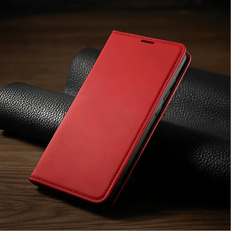 Custodia in pelle magnetica NovaGuard per iPhone, elegante e protettiva per professionisti