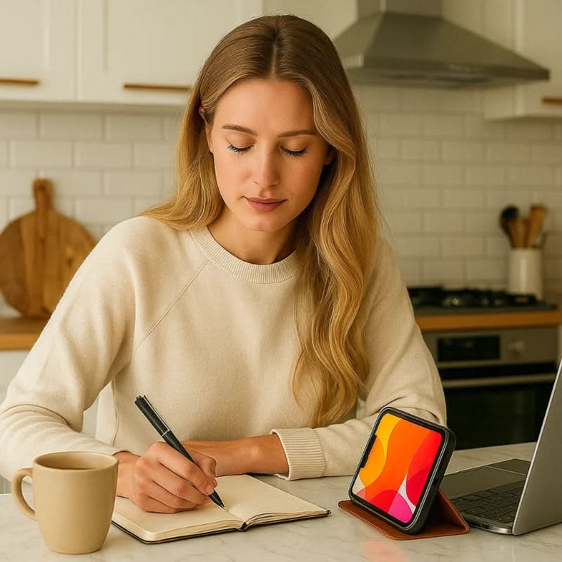 Custodia in pelle magnetica NovaGuard per iPhone, elegante e protettiva per professionisti