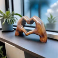 Figurină decorativă din lemn lucrată manual HeartCraft pentru iubitorii de casă