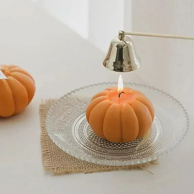 Vela Aromática Abóbora AmberAura Feita à Mão Brilho Aconchegante Para Decoração de Casa