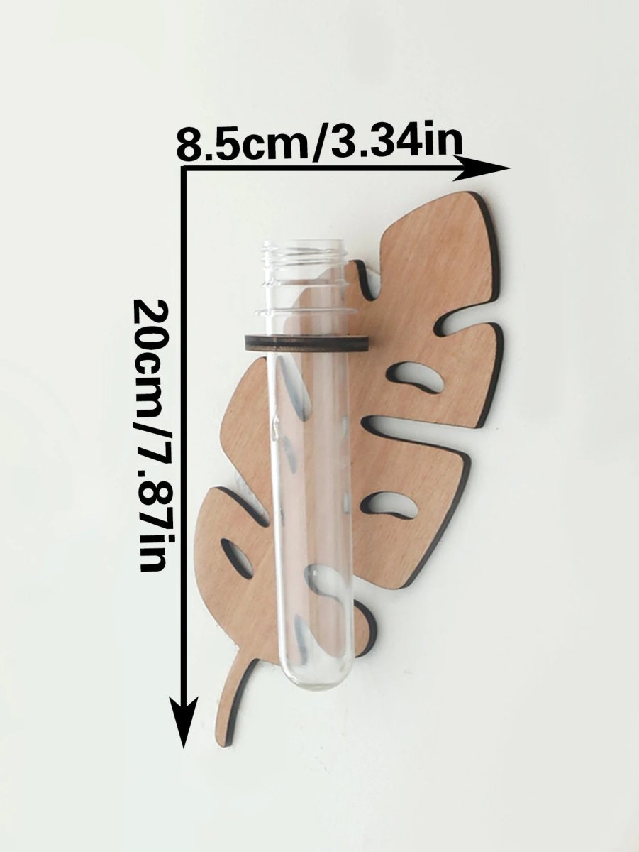 Jardinière murale en forme de feuille VerdantCraft, fabriquée à la main en bois naturel