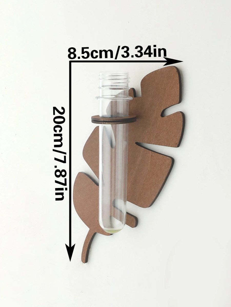 Jardinière murale en forme de feuille VerdantCraft, fabriquée à la main en bois naturel