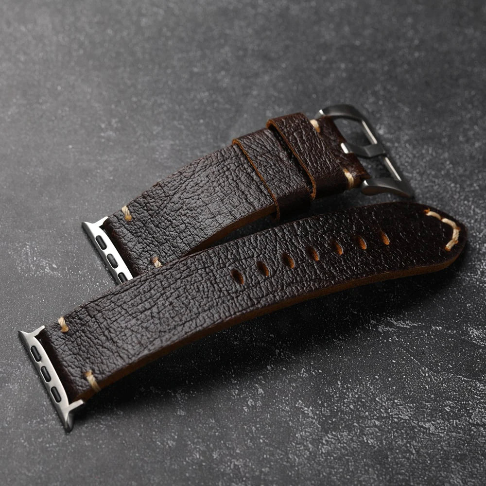 Aurelia Handmade Vintage Leather Strap For Apple Watch