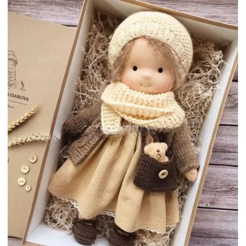 Boneca de Algodão Waldolly Waldorf para Brincadeira Suave, Natural, Imaginativa e Encanto Atemporal