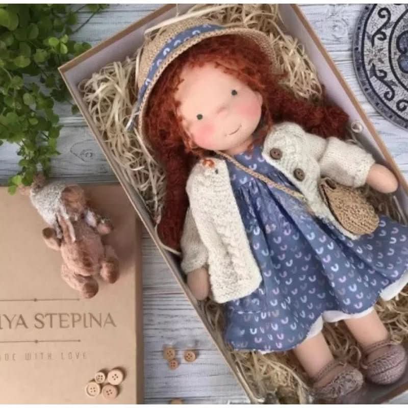 Boneca de Algodão Waldolly Waldorf para Brincadeira Suave, Natural, Imaginativa e Encanto Atemporal