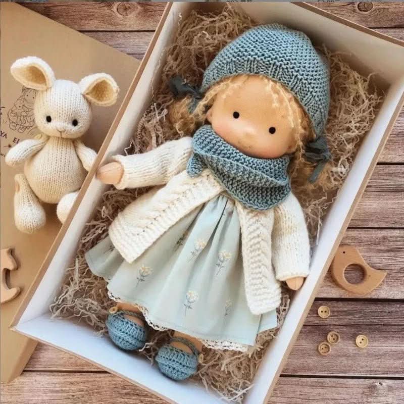Boneca de Algodão Waldolly Waldorf para Brincadeira Suave, Natural, Imaginativa e Encanto Atemporal
