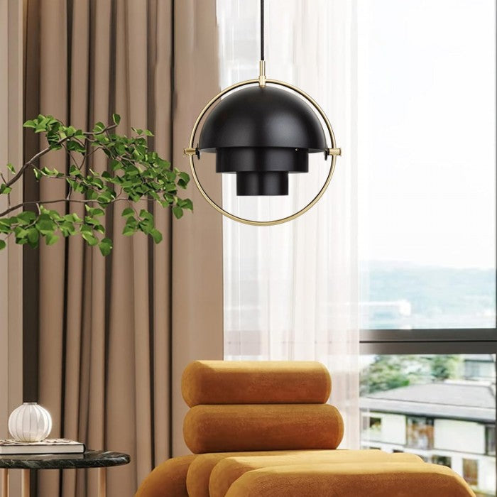 Lámpara Colgante LED NovaFlux Giratoria con Capas de Metal
