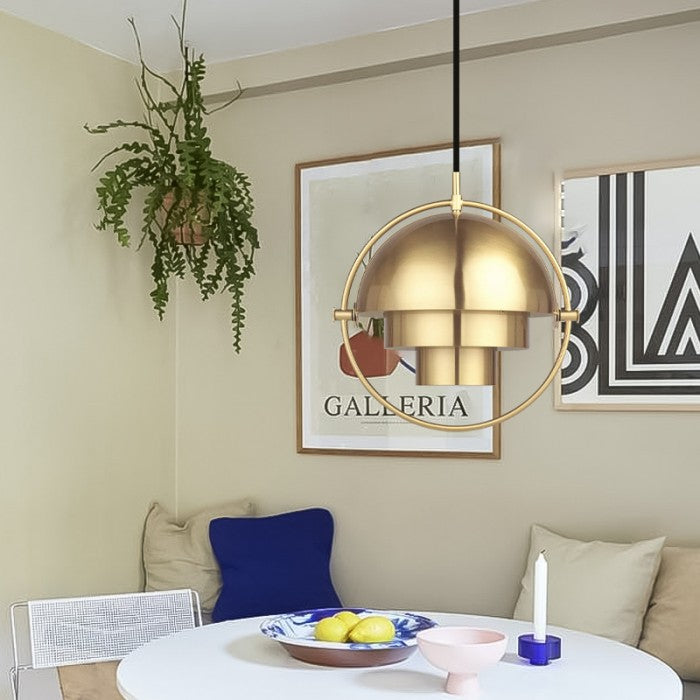 Lámpara Colgante LED NovaFlux Giratoria con Capas de Metal