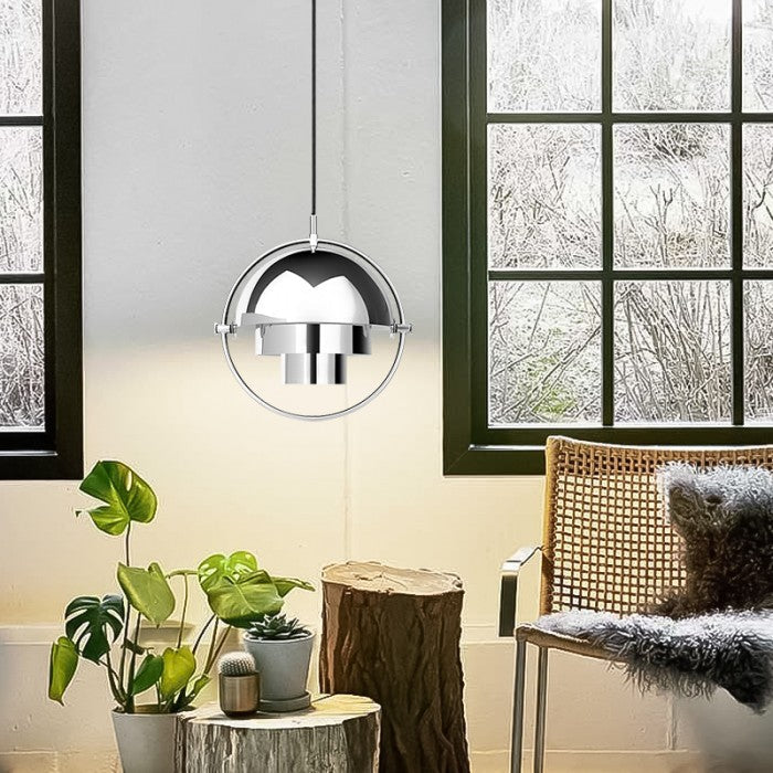 Lámpara Colgante LED NovaFlux Giratoria con Capas de Metal