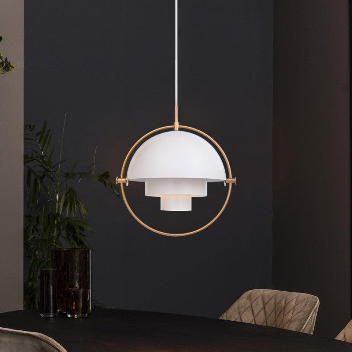 Lámpara Colgante LED NovaFlux Giratoria con Capas de Metal