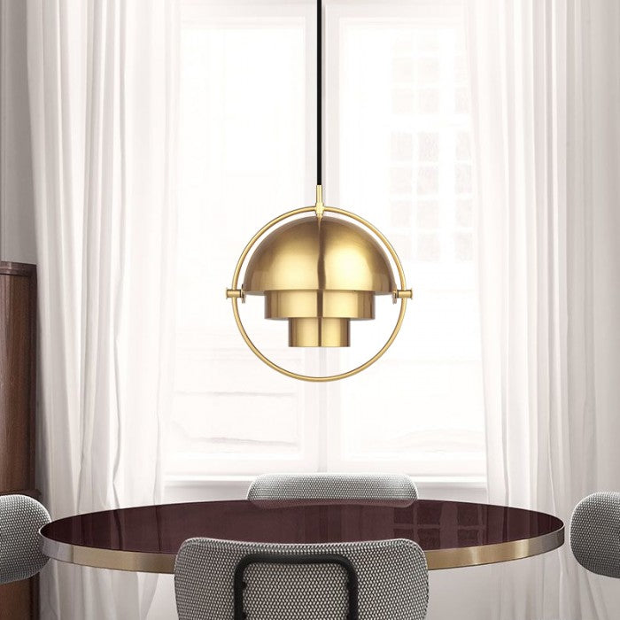 Lámpara Colgante LED NovaFlux Giratoria con Capas de Metal