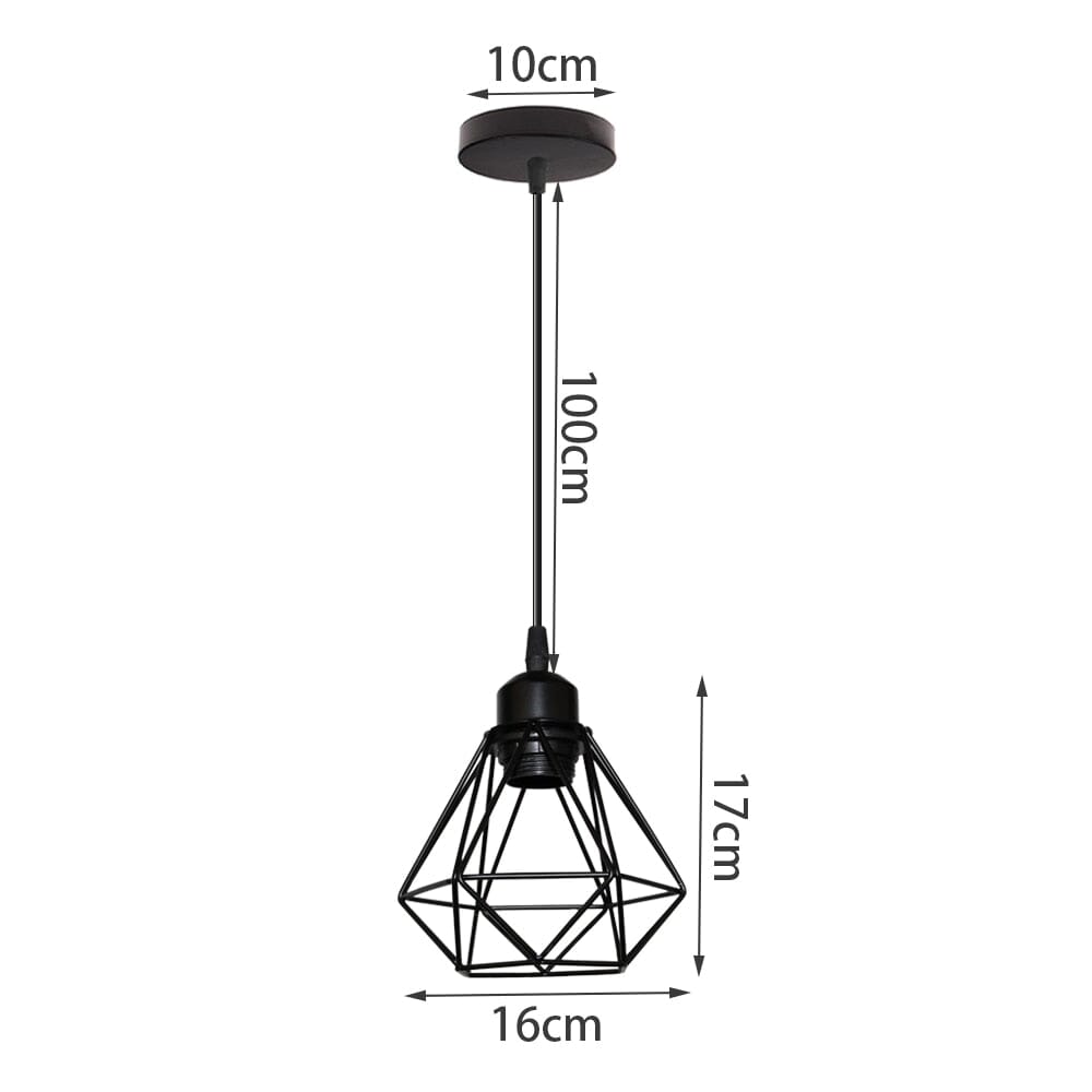 Candeeiro Suspenso Lyra em Estrutura Vintage de Ferro para Sala de Jantar