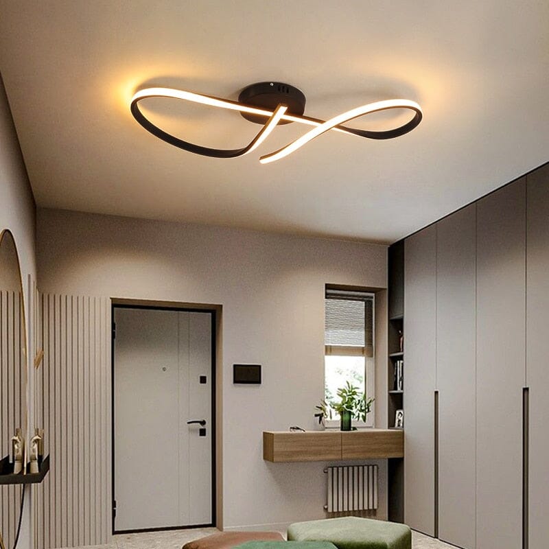 NovaLume Bogen LED-Deckenleuchte in Schmiedeeisen-Finish