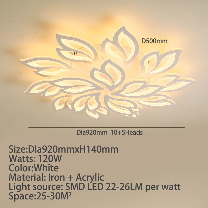 Lampada a Sospensione da Soffitto con Motivo Floreale in Acrilico LED