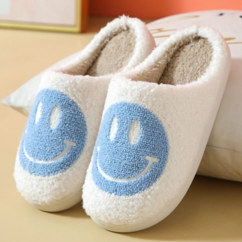 CozyNest zimní pantofle s úsměvem a zesílenou silikonovou podrážkou pro domácí použití