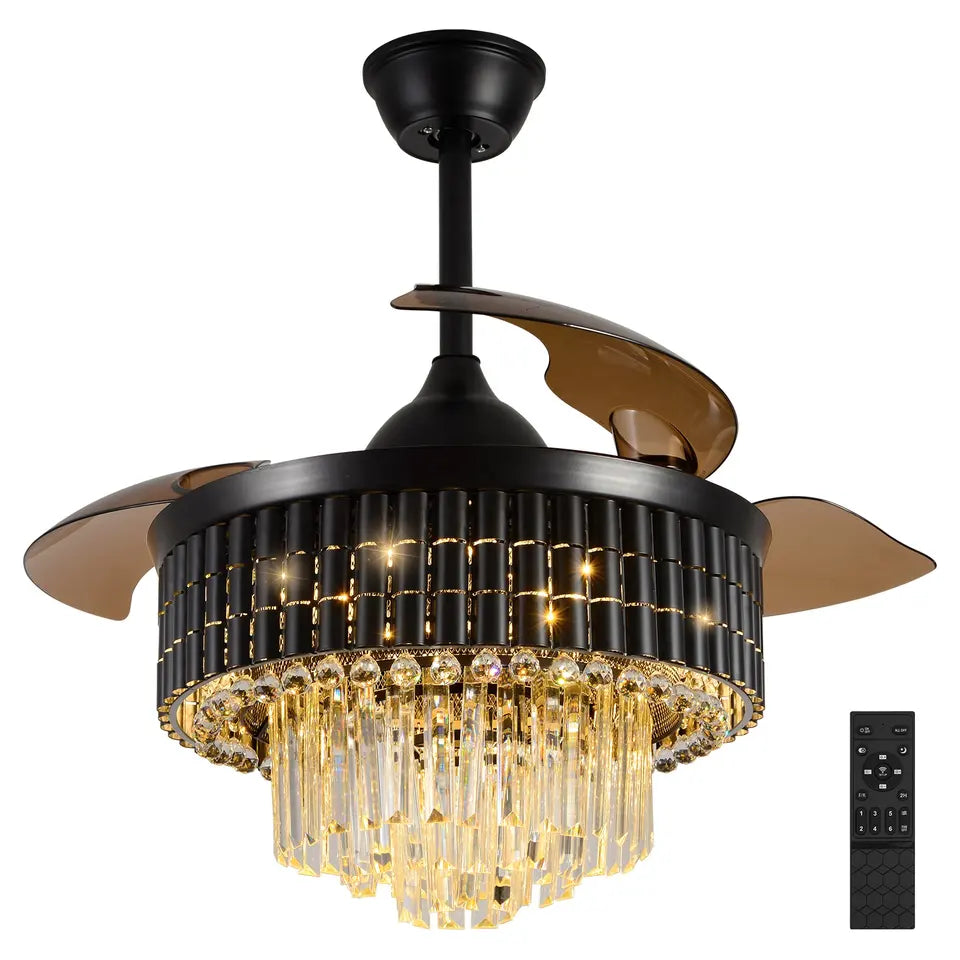 Ventilatore da soffitto LED DC NovaLuxe Crystal Fandelier da 42 pollici