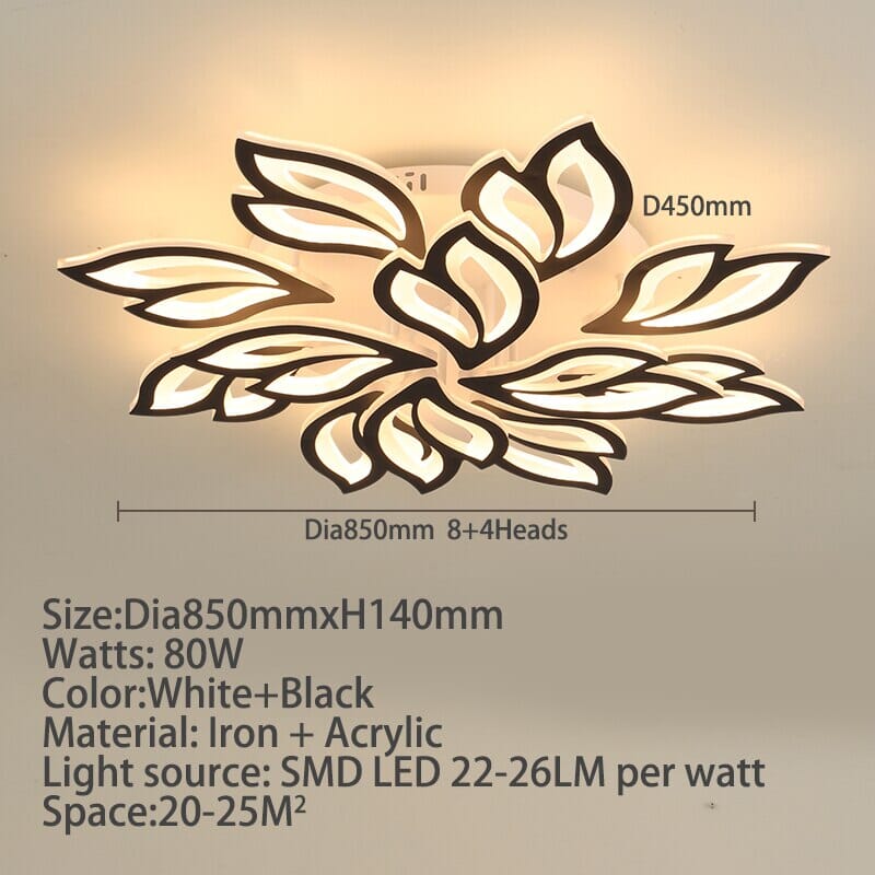 Lampada a Sospensione da Soffitto con Motivo Floreale in Acrilico LED