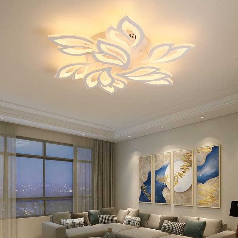 Lampada a Sospensione da Soffitto con Motivo Floreale in Acrilico LED