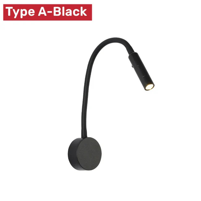 Contemporary Flexible LED Wall Light For Reading With Switch For Bedroom Or Study 1W To 3W