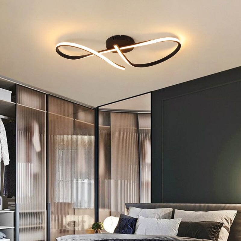 NovaLume Bogen LED-Deckenleuchte in Schmiedeeisen-Finish