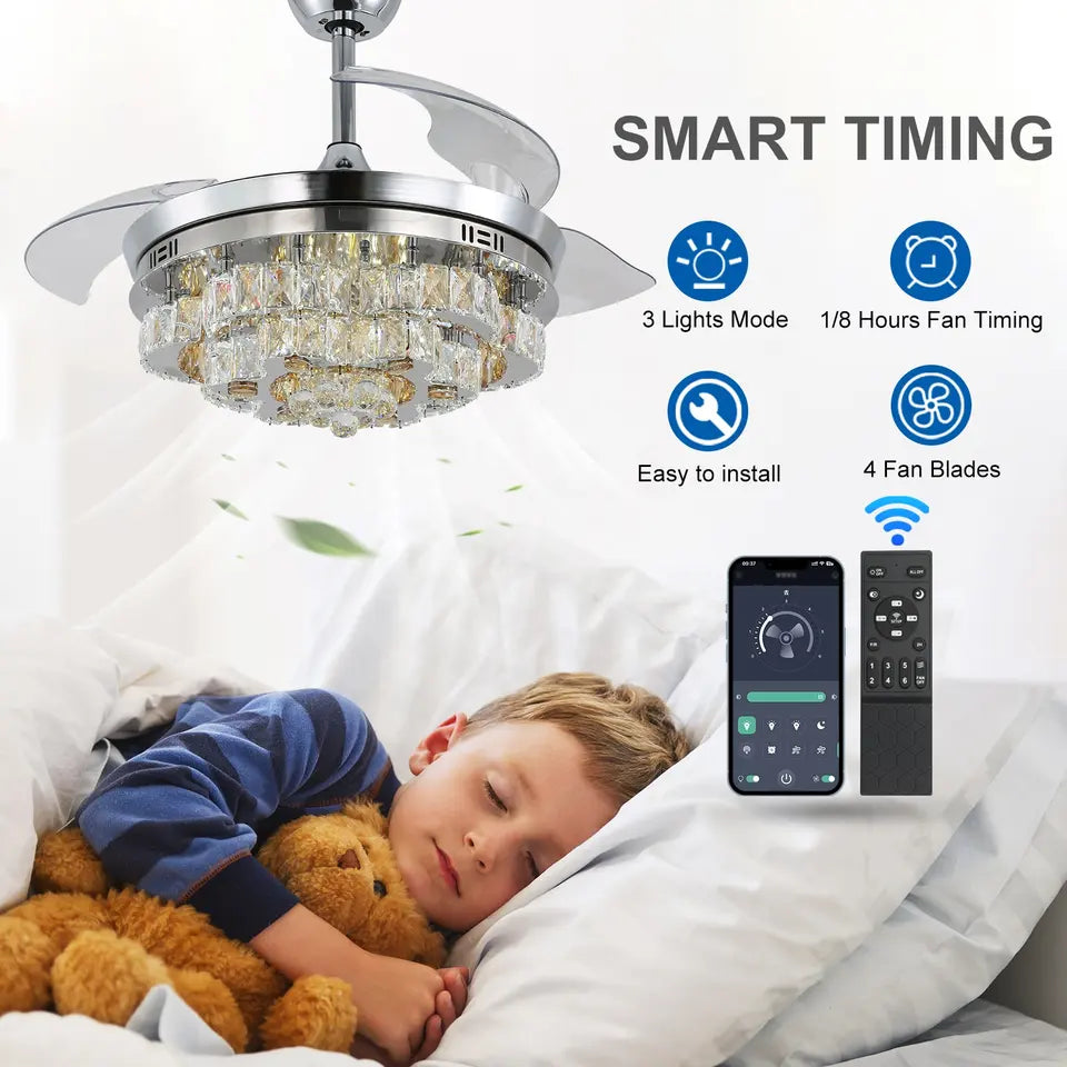 NovaLux Breeze 42-tums Appstyrd Infälld Takfläkt