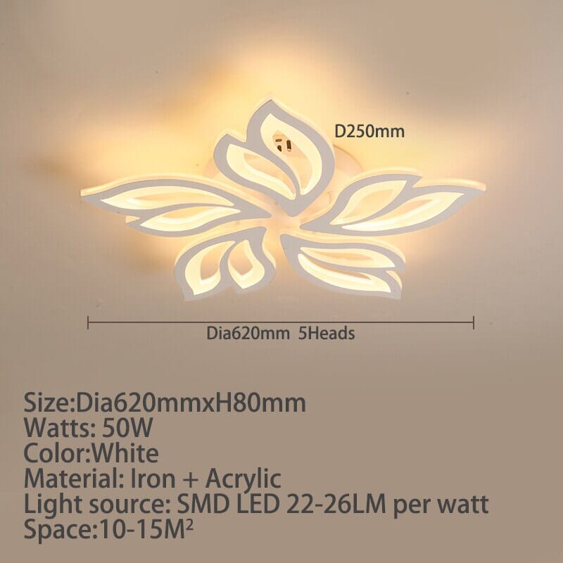 Lampada a Sospensione da Soffitto con Motivo Floreale in Acrilico LED