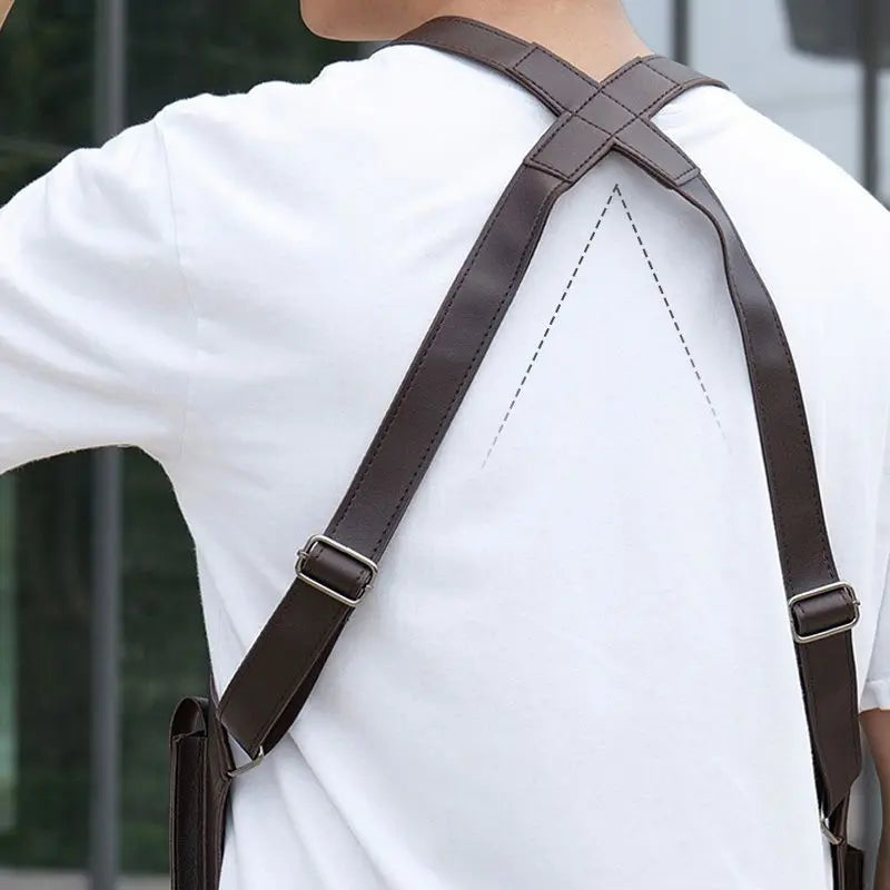 Bolso bandolera antirrobo para hombre en cuero PU resistente al agua y almacenamiento EDC
