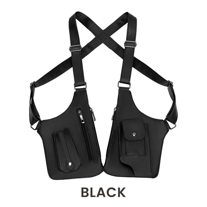 Bolso bandolera antirrobo para hombre en cuero PU resistente al agua y almacenamiento EDC