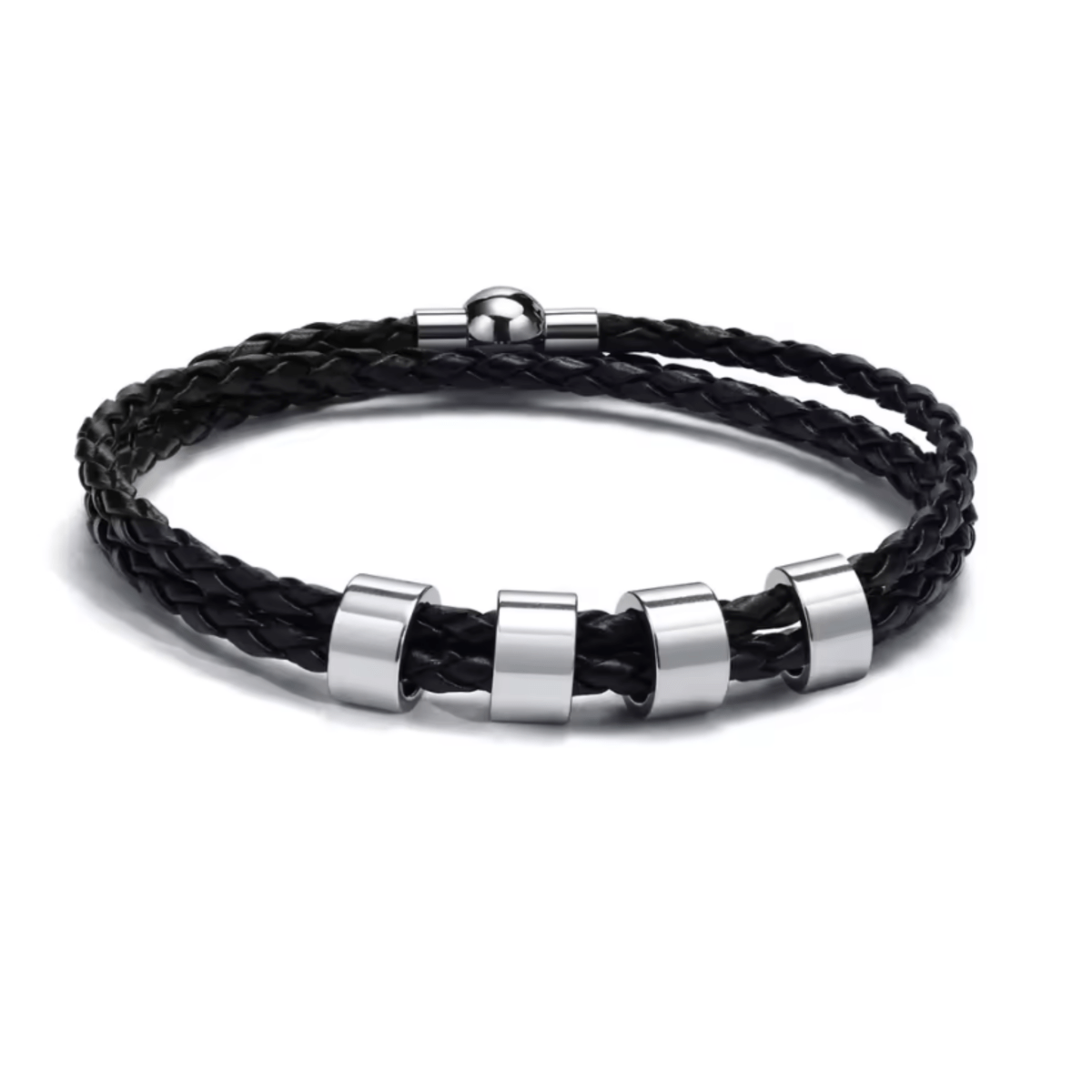 Pulsera trenzada duradera para hombre NovaForge con cuentas personalizadas con nombre