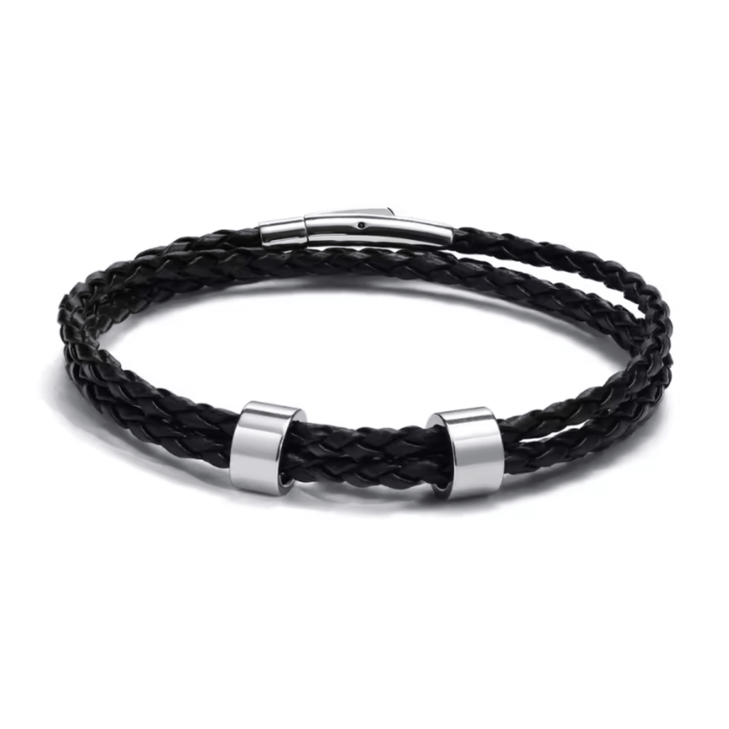 Pulsera trenzada duradera para hombre NovaForge con cuentas personalizadas con nombre