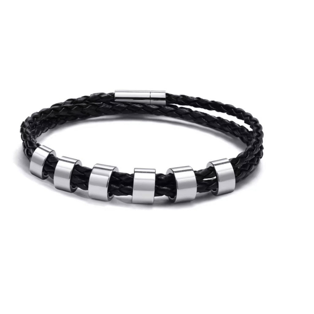 Pulsera trenzada duradera para hombre NovaForge con cuentas personalizadas con nombre
