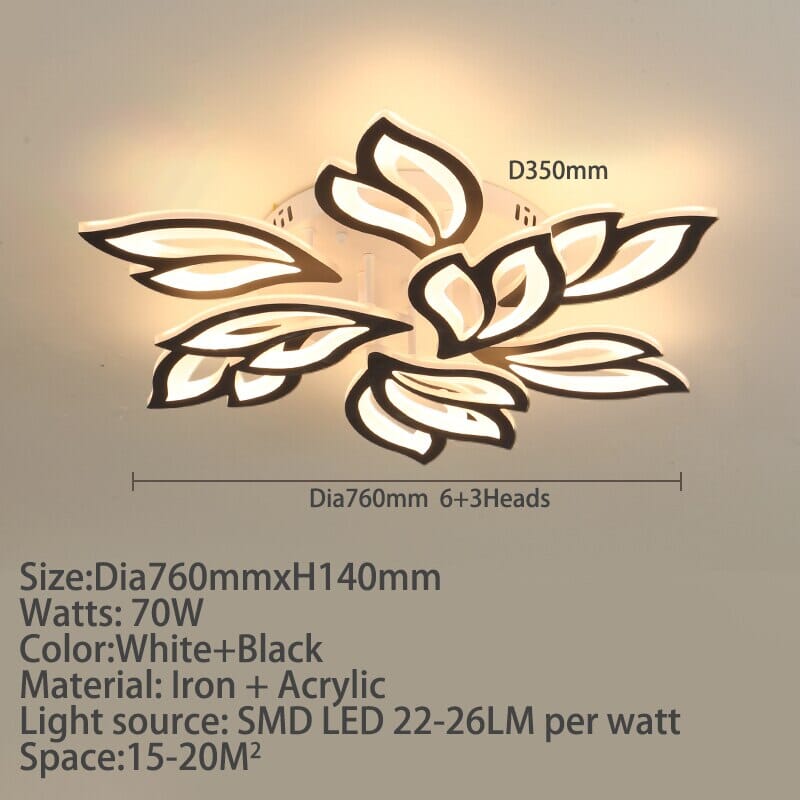 Lampada a Sospensione da Soffitto con Motivo Floreale in Acrilico LED