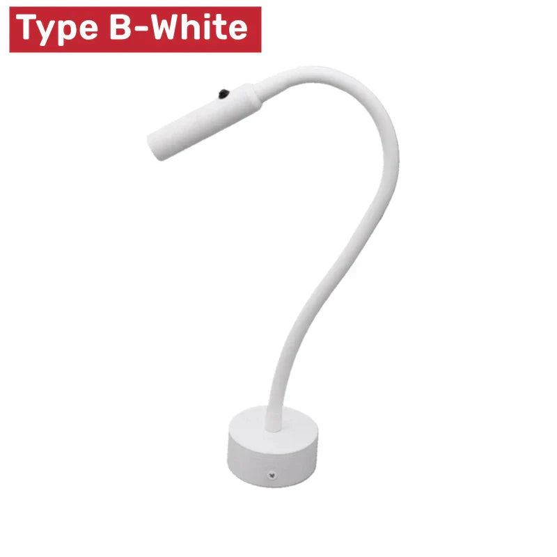 Contemporary Flexible LED Wall Light For Reading With Switch For Bedroom Or Study 1W To 3W