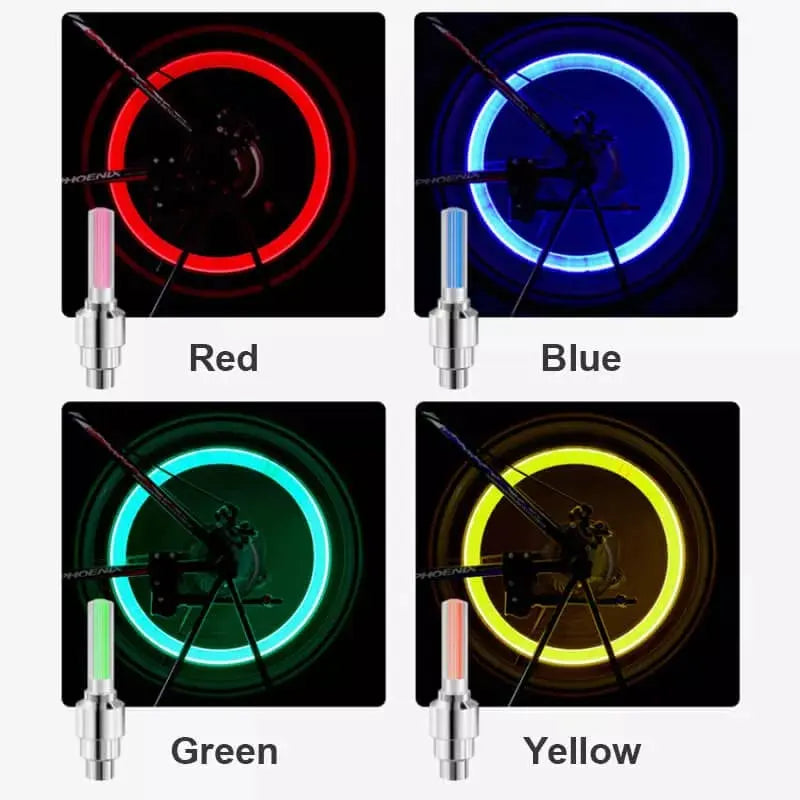 Luces LED para válvulas de bicicleta LumaGlow para ciclismo nocturno y condiciones de poca luz
