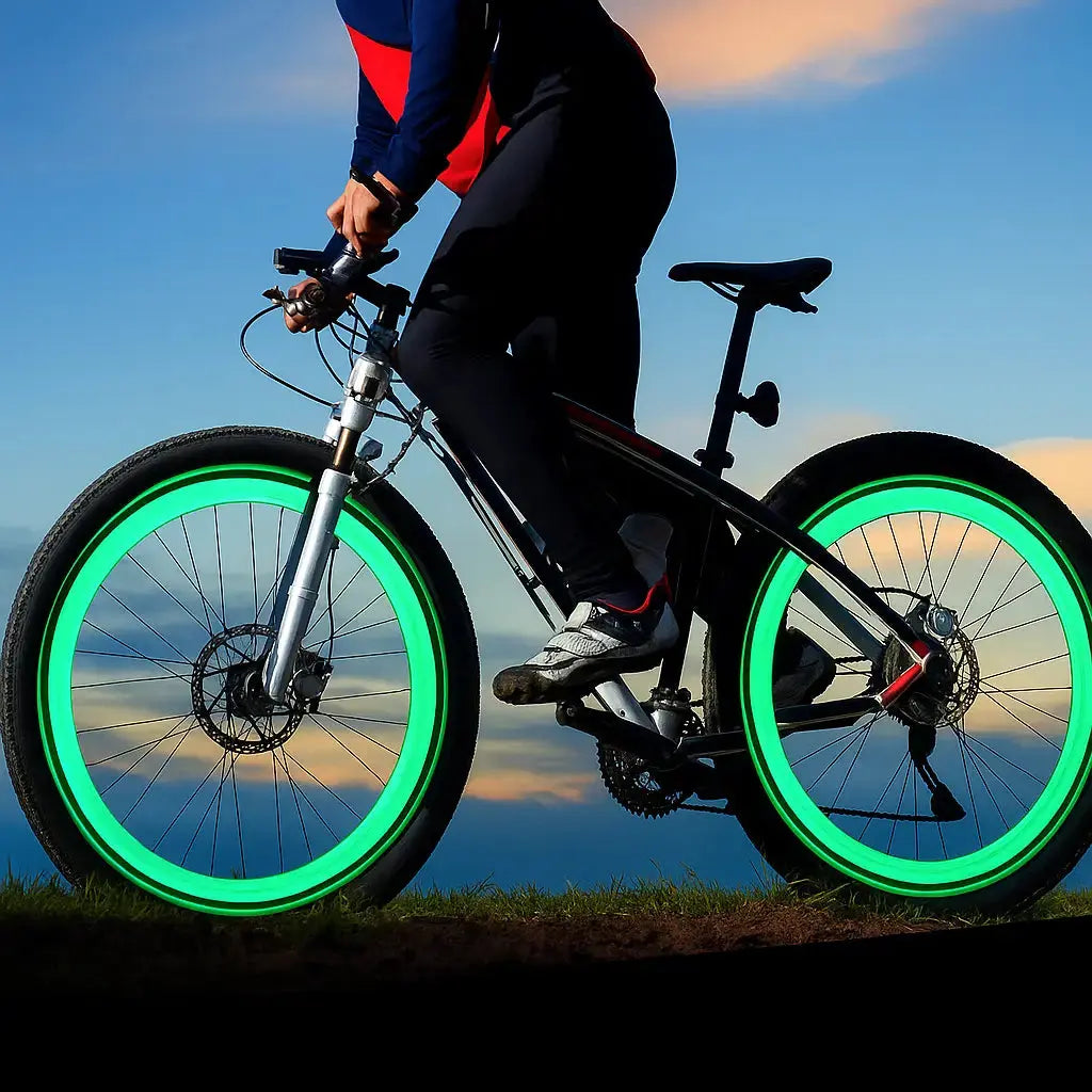 Luces LED para válvulas de bicicleta LumaGlow para ciclismo nocturno y condiciones de poca luz